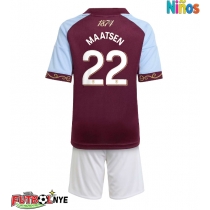 Camiseta Aston Villa Ian Maatsen #22 Primera Equipación para niños 2025-26 manga corta (+ pantalones cortos)